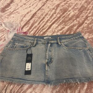 Fashion Nova Blue Denim Skirt